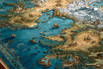 create fantasy map illustration with fantasy art