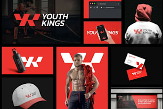 create a professional sportswear logo and branding kit