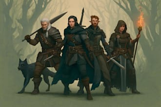 make dnd character or dnd party art