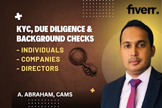 conduct kyc, due diligence, company and director research