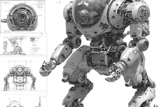 draw or design mechs robots concepts
