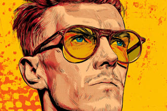 create a pop retro vintage comic art