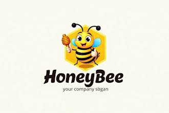 design high quality honey bee logo for you with express delivery