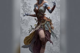 paint a character illustration in a fantasy world