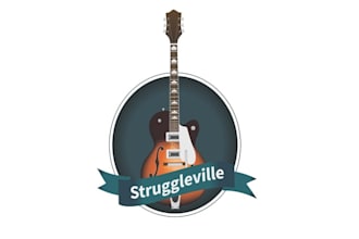 design folk music label logo