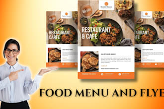 design professional food menus, poster and flyers