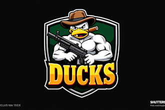 design outstanding duck hunter logo with express delivery