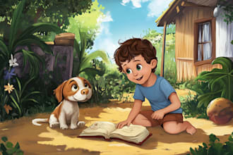 create childrens book illustrations and cover