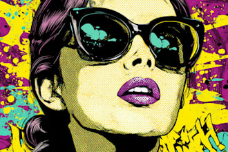 draw pop art portrait in roy lichtenstein style