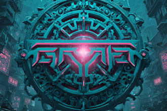 create futuristic cyberpunk style or mecha logo for you