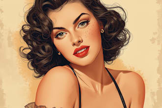 draw a pin up girl and pin up girl