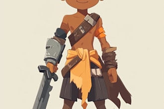 draw 2d game character illustration