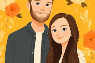draw couple portrait illustration from photo