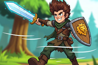 draw 2d game characters and game assets