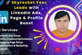 setup linkedin ads and create or optimize your page and profile