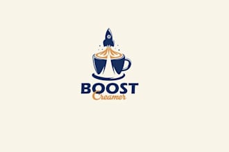 design natural coffee creamer brand logo
