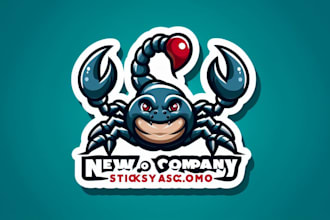 design insect scorpion sticker mascot logo in express delivery