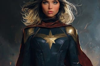 draw you as a superhero marvel or dc character
