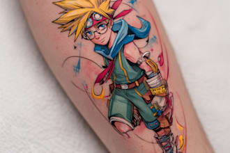 make comic cartoon anime tattoo design
