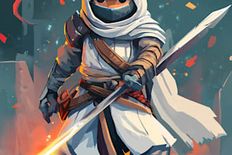 draw 2d game character illustration