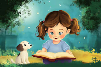 illustrate bible themed children story book illustration