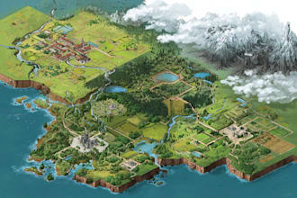 make your dream fantasy map for game, book, rpg campaign, boardgame