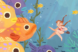 draw a cute illustration in a soft style