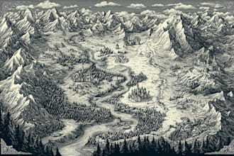 draw fantasy map illustration