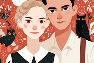 draw couple portrait illustration from photo