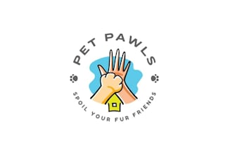 design awesome pet pawls lovers logo