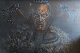 create dark intense hand drawn artwork, no ai