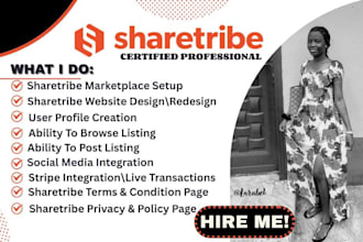 do sharetribe marketplace setup and listings creation