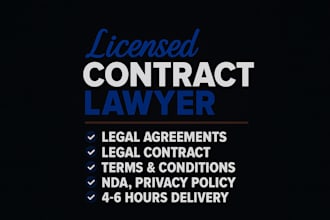 write your legal contract and legal agreement