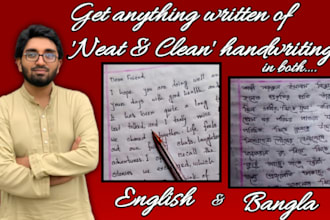 provide neat clean and beautiful hand writing