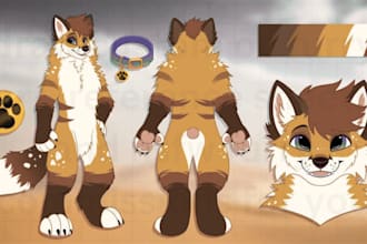 draw custom furry art, fursona oc, furry commission, furry ref sheet, nsfw furry