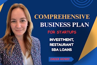 prepare business plans for sba, investors and visa purposes