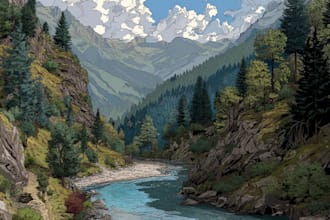 paint landscapes in watercolor