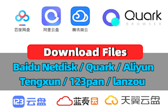 download files from baidu netdisk and aliyun quark tengxun lanzouyun 123pan