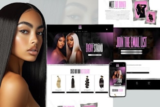 design hair website, shopify hair extension website, hair extension website