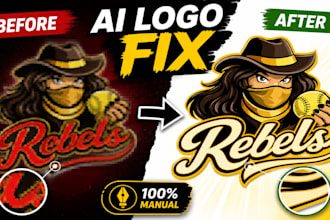 fix ai generated logo, manually redraw and convert to vector