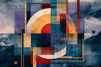 create abstract geometric digital art