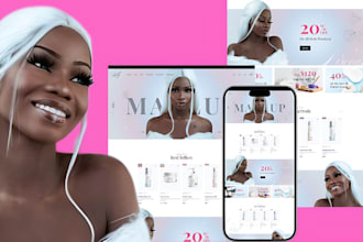 build makeup artist website, cosmetics website, beauty makeup website, makeup