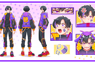 draw character sheet in anime style