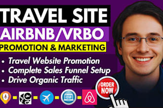 do travel site promotion, travel website seo, airbnb promotion, hotel booking