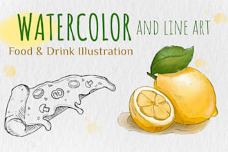 draw watercolor and line art illustrations for your product packaging