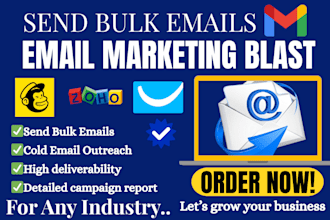 do bulk email marketing campaign blast, cold email outreach, send bulk emails