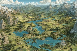 make a fantasy map illustration