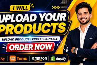 professionally upload products on shopify amazon and temu