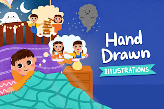 draw hand drawn children book illustrations