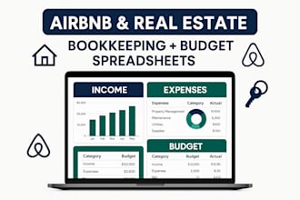 design airbnb rental,property spreadsheets calendar, agreement bookkeeping excel